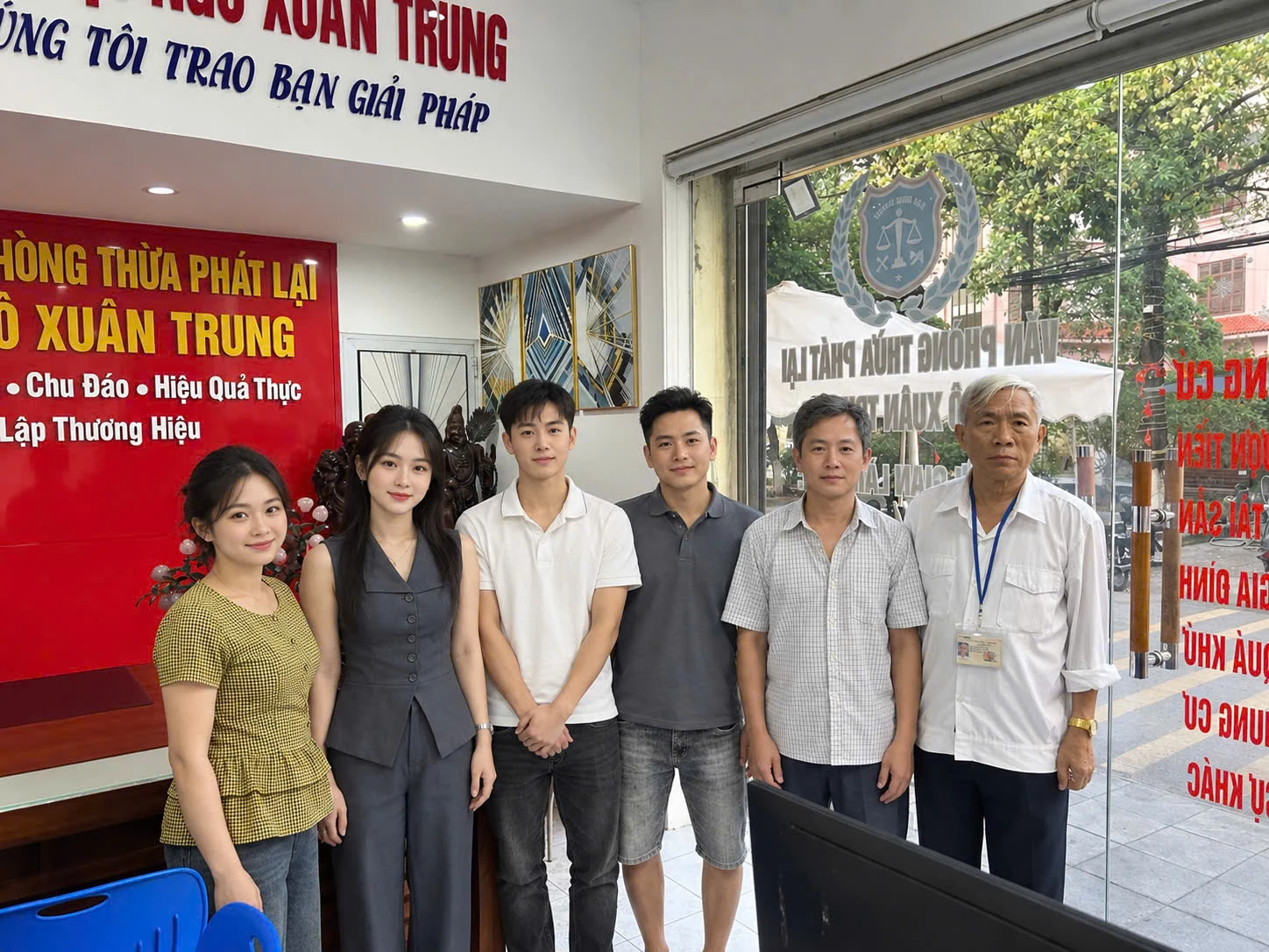 Tập thể đội ngũ nhân sự tại trụ sở Văn phòng Thi hành án dân sự Ngô Xuân Trung