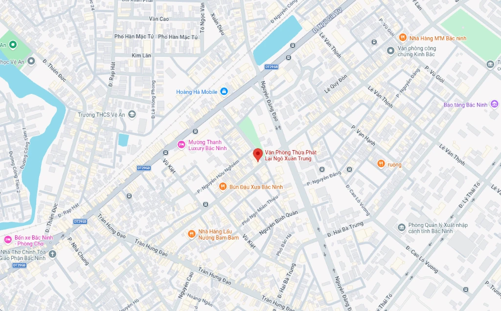 Vị trí Văn phòng trên Google Maps - Số nhà 192, đường Nguyễn Gia Thiều, phường Kinh Bắc, thành phố Bắc Ninh